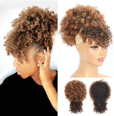 Amazon Afro Puff Kinky Curly Drawstring Ponytail Extension For