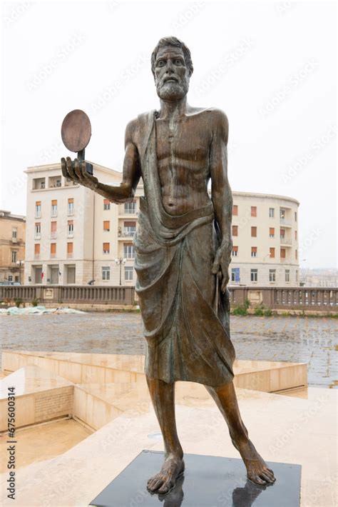 Public Statue Of Scientist Archimedes Stock Photo Adobe Stock