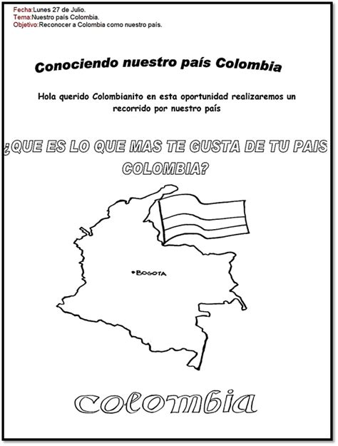 Nuestro país Colombia Actividades divertidas de matemáticas Mapa de