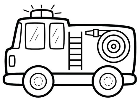 Cute Fire Truck Coloring Page - Free Printable Coloring Pages for Kids