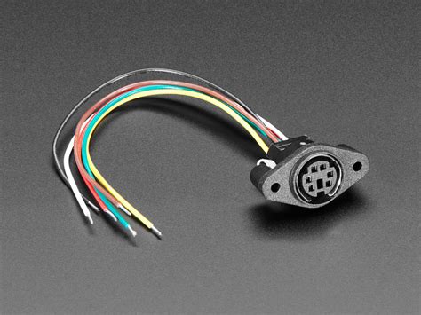 PS/2 Wired Connector - Panel Mount MiniDIN-6 : ID 804 : $7.95 ...