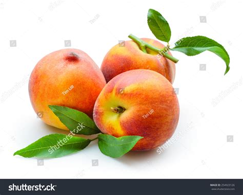 Peaches And Leaves Fruit Over Royalty Free Licensable Stock