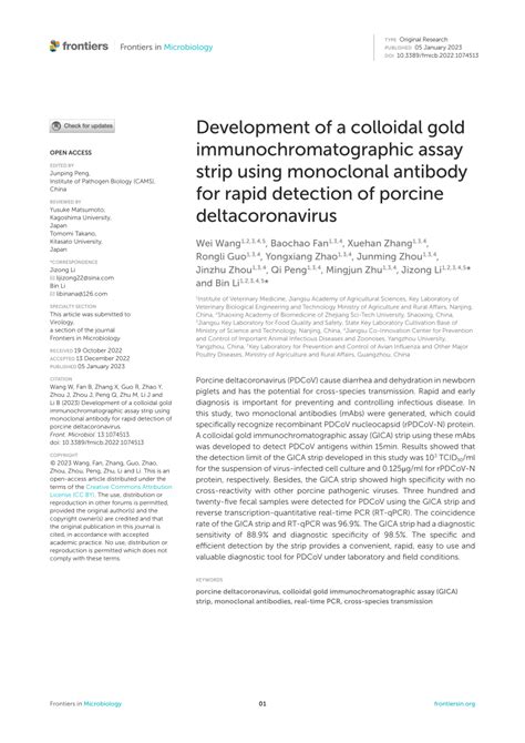 Pdf Development Of A Colloidal Gold Immunochromatographic Assay Strip Using Monoclonal