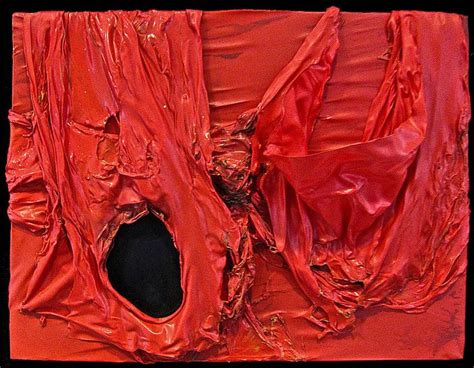 Alberto Burri Rosso Plástica 1964 De la serie Combustiones Técnica