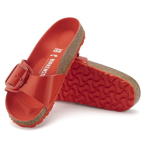 Madrid Big Buckle Natural Leather Patent High Shine Tomato Birkenstock