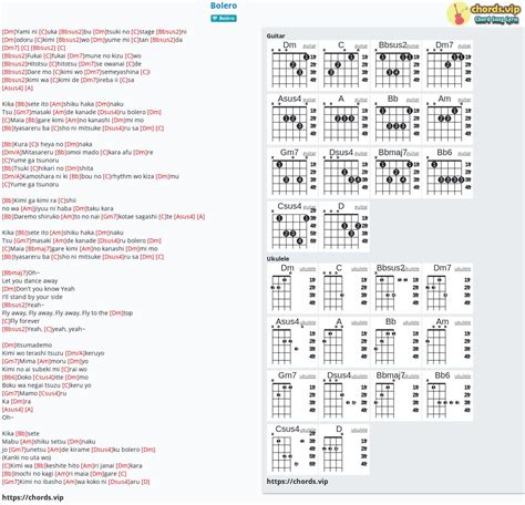 Chord: Bolero - tab, song lyric, sheet, guitar, ukulele | chords.vip