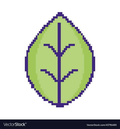 Leaf pixel art Royalty Free Vector Image - VectorStock