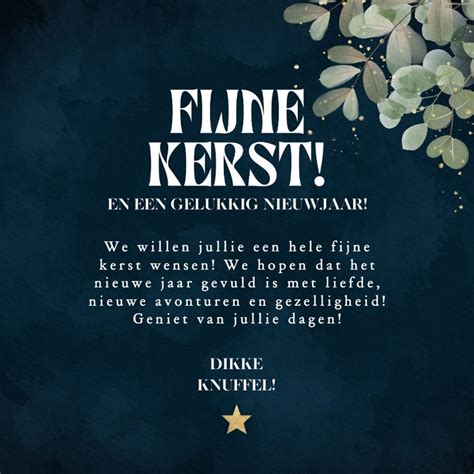 Moderne Kerstkaart Fijne Kerst Goudlook Ster Kaartje Go