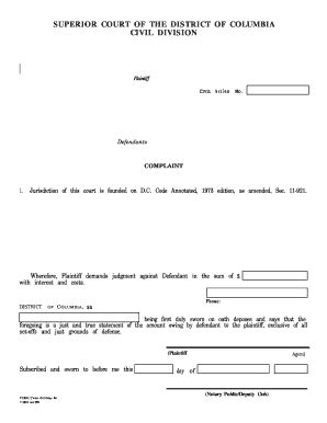 Fillable Online Dcsc Form Complaint Forms Fax Email Print Pdffiller