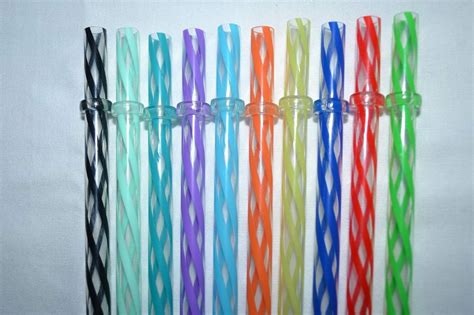 Thaisan7 Mixed Reusable Straws Clear Colors Hard Plastic