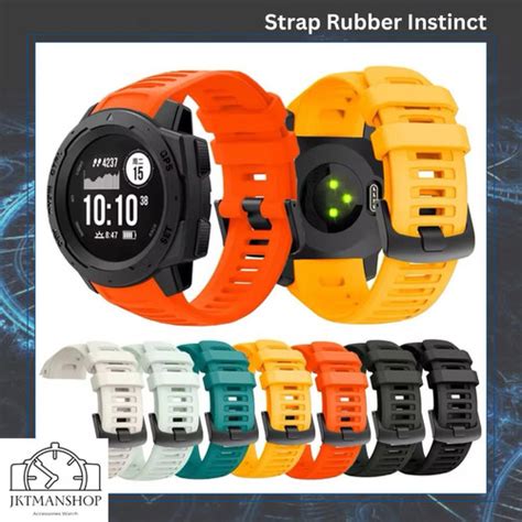 Jual Strap Watch Tali Jam Silikon Rubber Black Buckle Garmin Instinct