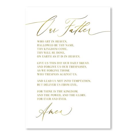 Our Father Prayer Poster Art Print – Overstock