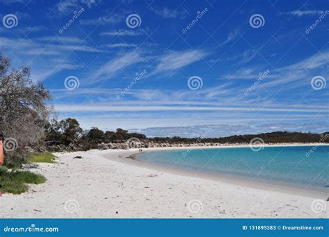 Wineglass Bay White Sand Beach In Freycinet National Park In Tasmania Australia Stock Image