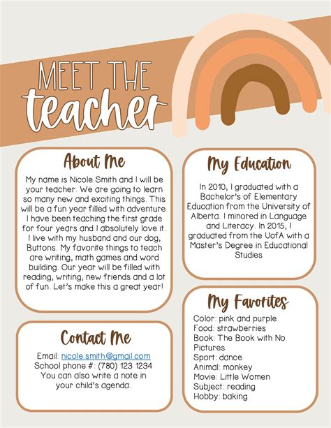 Boho Meet The Teacher Template Free Make Free Online Designs For The