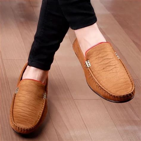 Ethnic Wear Men Adzon Suede Leather Loafers Casual Shoes Brown At