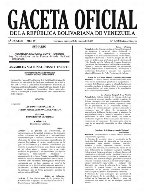 Ley Constitucional De La Fuerza Armada Nacional Bolivariana 20211019170208 N° 6 Extraordinario