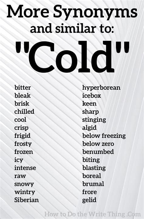 More Synonyms For Cold Essay Writing Skills English Writing Skills