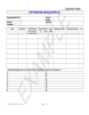 Fillable Online Delegation Log Template Fax Email Print Pdffiller