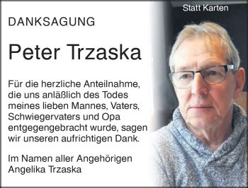 Traueranzeigen von Peter Trzaska Schwarzwälder Bote Trauer