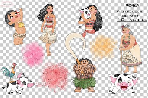 Moana Clipart, Moana, Princess Clip Art, Watercolor Princess Clipart ...