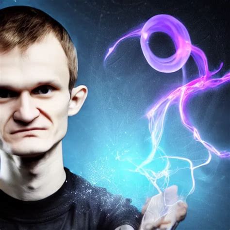 Vitalik Buterin As An Arcane Wizard Casting A Spell Stable