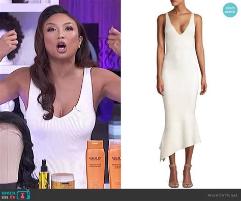 Wornontv Jeannies White Ribbed Midi Dress On The Real Jeannie Mai Clothes And Wardrobe From Tv