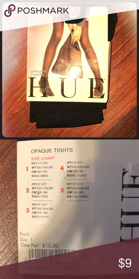 Hue Opaque Tights Size Chart