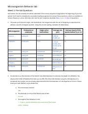 Copy Of Lab Mb Week Pre Lab Activity Pdf Microorganism Behavior