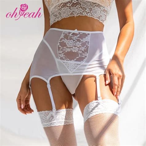 Erotic Transparent Floral Lace Sheer Mesh High Waist Sexy Underwear