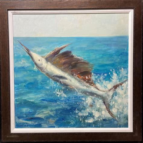 A Degrazio Catching Air Hand Signed Original Oil Framed Art Fishing