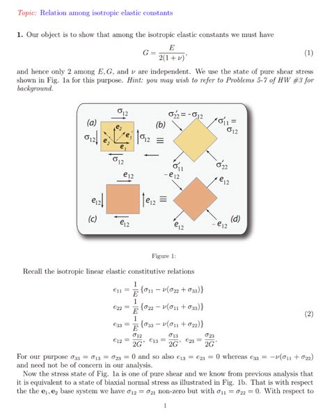 Solved Topic Relation Among Isotropic Elastic Constants Chegg