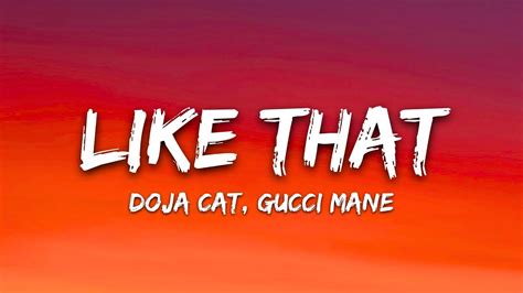 Doja Cat Like That Lyrics Ft Gucci Mane Youtube