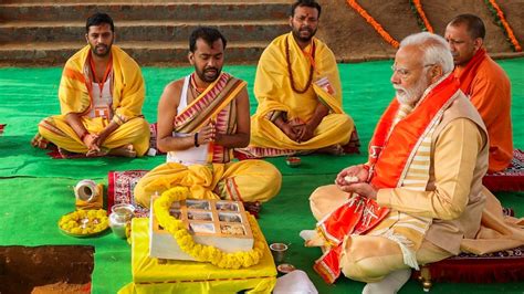 In Photos Pm Modi Lays Foundation Stone Of Shri Kalki Dham In Ups Sambhal