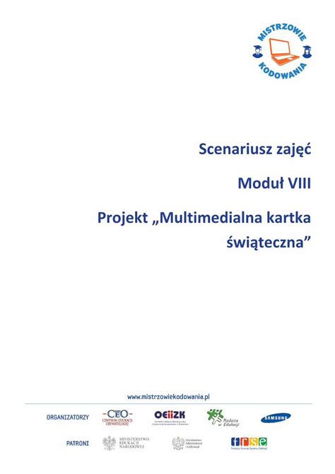 Pdf Scenariusz Zaj Modu Viii Projekt Multimedialna Kartka