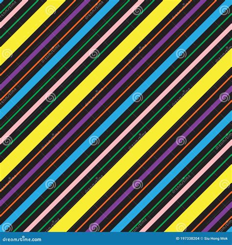 Rainbow Stripe Seamless Pattern Background In Diagonal Style Stock Vector Illustration Of