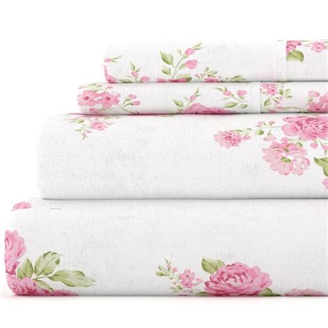 Reviews For Becky Cameron Premium 4 Piece Pink Rose Bunch Flannel Queen