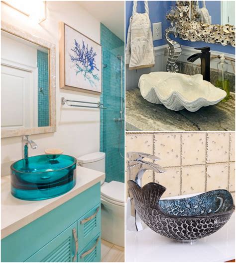 Coastal Bathroom Sinks | Frosted Glass, Clam Shell, Fish & more