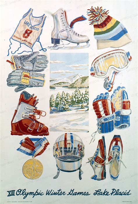 Lake Placid Olympic Winter Games Artifiche Swiss Poster Gallery