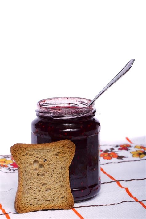 Toasted bread with jam stock image. Image of cloth, freshness - 105952891