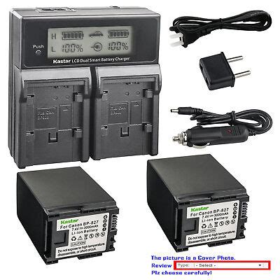 Kastar Battery LCD Dual Fast Charger For Canon BP 827 CG 800 Canon