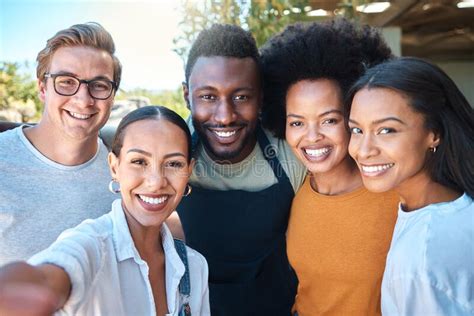 Portrait Of Diverse Friends Taking A Selfie Bonding And Enjoying Their