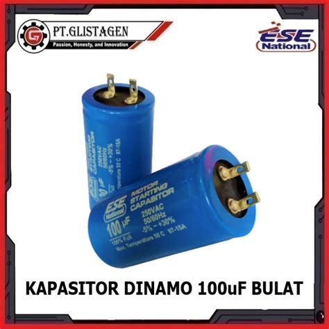 Jual Kapasitor Bulat Dinamo 100uF Capasitor Starting 100MF ESE NATIONAL