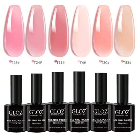 Jelly Gel Nail Polish Set Colors Neutral Sheer Milky White Nude Pink