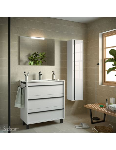 Mueble de baño de 80 cm con tres cajones modelo Attila de Salgar