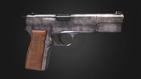 Browning Hi Power Mk1 9mm Pistol Pbr 3d Model By Chaceellis