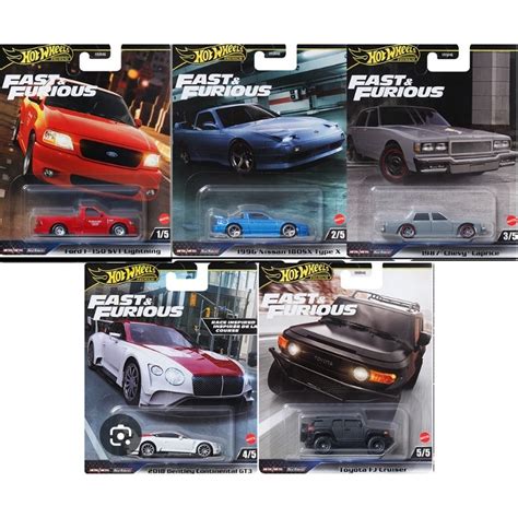 正版 Hot Wheels Fast Furious 風火輪玩命關頭系列合金小車 H 一組 入 風火輪小車 蝦皮購物