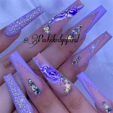 Pin By Becka Tee On Make Me Up Nail It Purple Acrylic Nails Purple