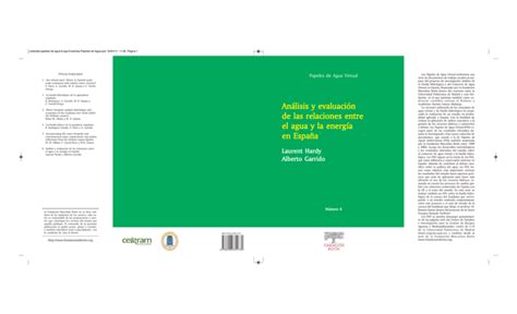 An Lisis Y Evaluaci N De Las Relaciones Entre El Agua Y La Energ A En