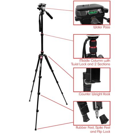 Rover 66V Fluid Head Video Tripod Monopod Kit Paket 2 Takara Indonesia