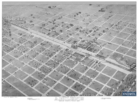 Beautifully restored map of Abilene, TX from 1883 - KNOWOL